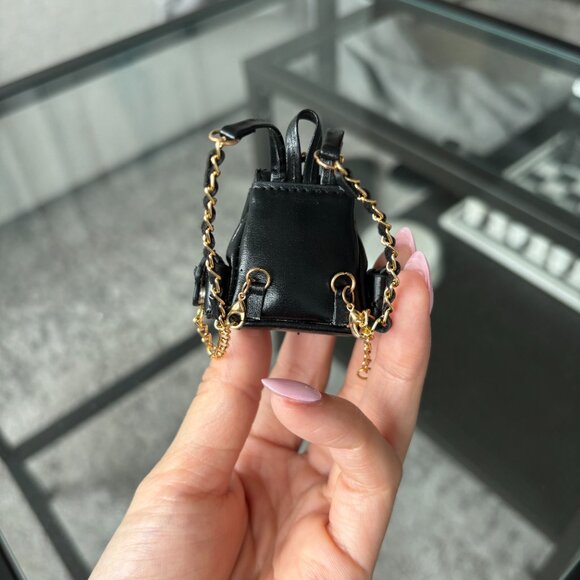 New Labubu Doll Mini Quilted Black Backpack - Picture 5 of 5